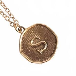 NEW FUNKY MONKEY women's initial letter s coin layering necklace in gold